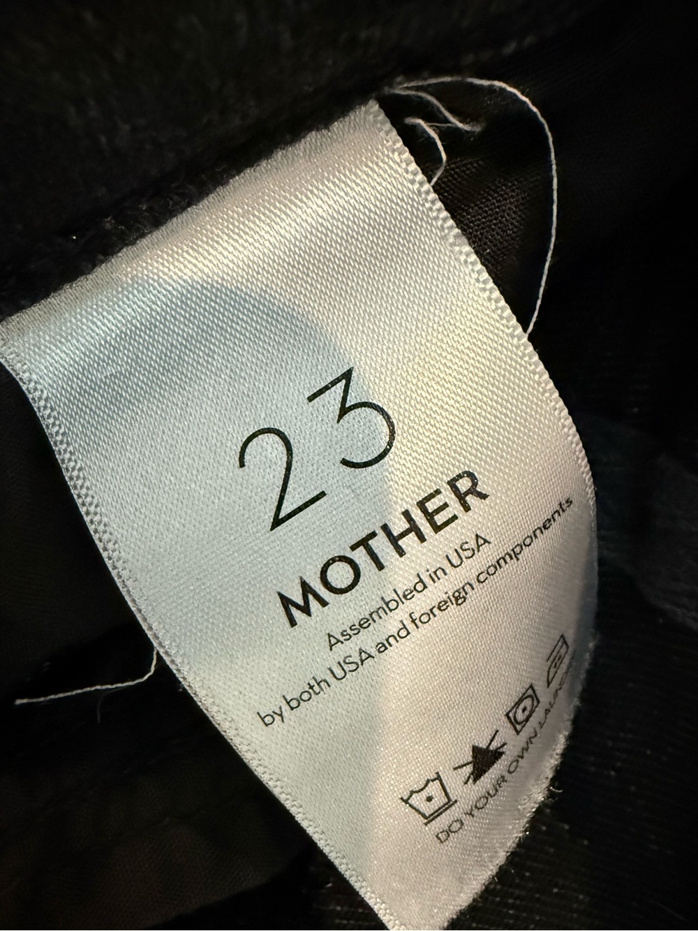 MOTHER High Rise Frayed Hem Flare Jeans Black Wash Size 23 - Picture 5 of 5